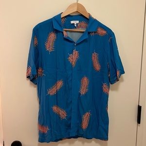 Reiss Donna Short Sleeve Leaf Print Shirt